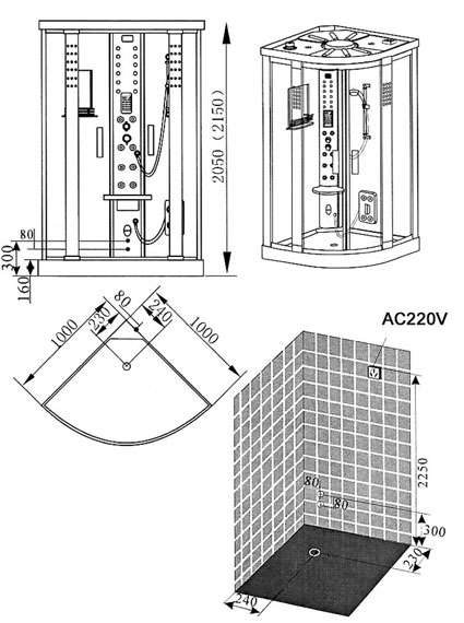 Scheda Tecnica Cabina Doccia.Box Doccia Idromassaggio Con Sauna A Vapore San Marco