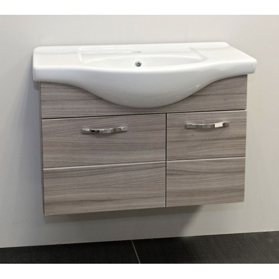 Mobili Da Bagno Con 2 Lavabi.Mobile 85 Cm Con 2 Ante E Lavabo In Ceramica Olmo San Marco