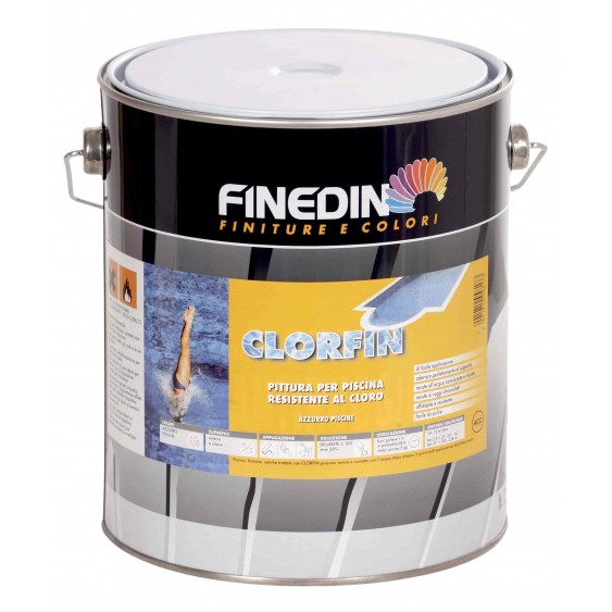 Pittura antiscivolo al clorocaucciù per piscina colore bianco 16 Lt