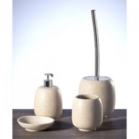 Set di accessori per il bagno Set da bagno in marmo bianco Set da 6 pezzi/ set di accessori da bagno di lusso dispenser per lozione, portaspazzolino,  tazze, portasapone, telaio : : Casa