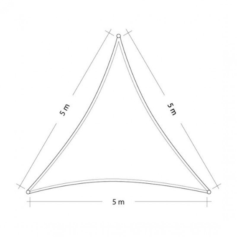 MAANTA: Vela Ombreggiante Premium Quality Triangolo 5x5x7.07m - Impermeabile  270g - Colore Grigio / Graphite