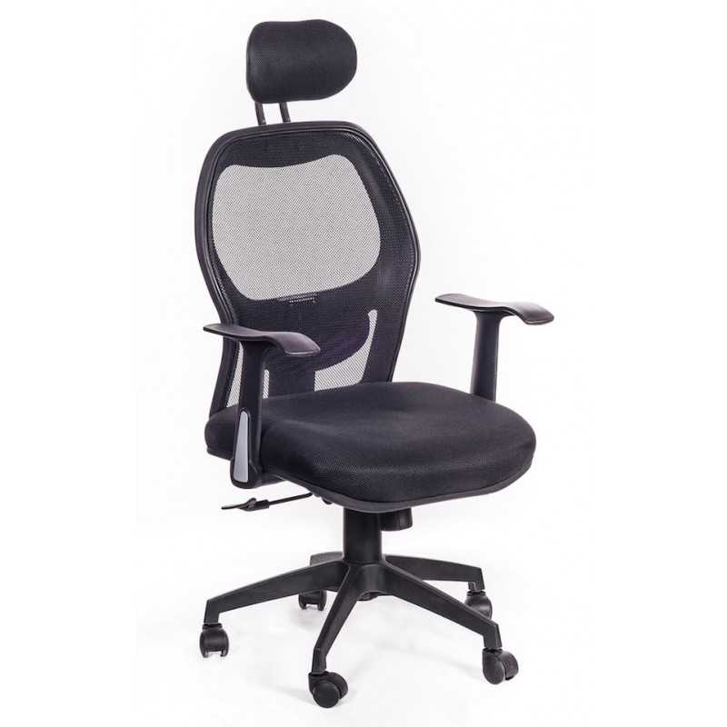 Comoda per questa sedia da ufficio ergonomica in tessuto nero