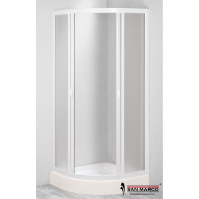 Cabina Doccia San Marco.Cabina Box Doccia Bagno Semicircolare Angolare In Pvc Da 80x80 Cm Ebay