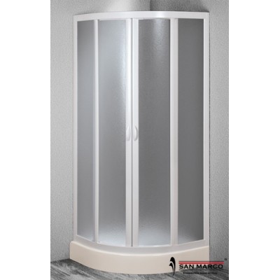 Cabina Doccia San Marco.Cabina Box Doccia Bagno Semicircolare Angolare In Pvc Da 80x80 Cm Ebay